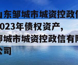 山东邹城市城资控政信2023年债权资产,邹城市城资控政信有限公司