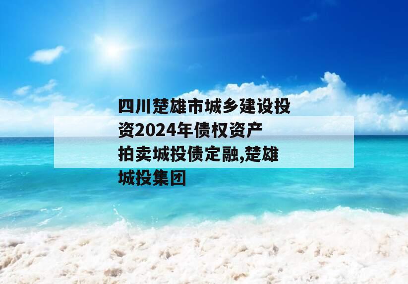 四川楚雄市城乡建设投资2024年债权资产拍卖城投债定融,楚雄城投集团