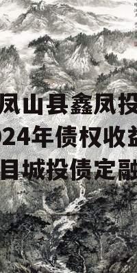 广西凤山县鑫凤投资发展2024年债权收益权项目城投债定融