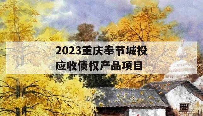 2023重庆奉节城投应收债权产品项目