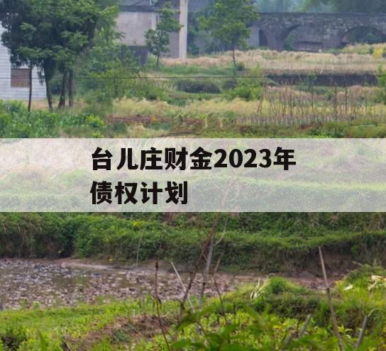台儿庄财金2023年债权计划