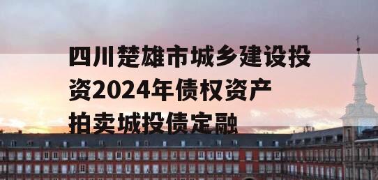 四川楚雄市城乡建设投资2024年债权资产拍卖城投债定融