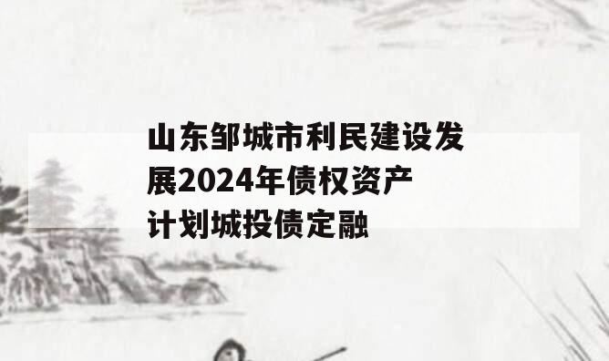 山东邹城市利民建设发展2024年债权资产计划城投债定融