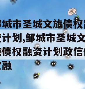 邹城市圣城文旅债权融资计划,邹城市圣城文旅债权融资计划政信债定融