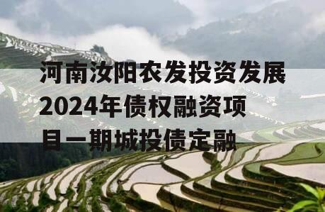 河南汝阳农发投资发展2024年债权融资项目一期城投债定融