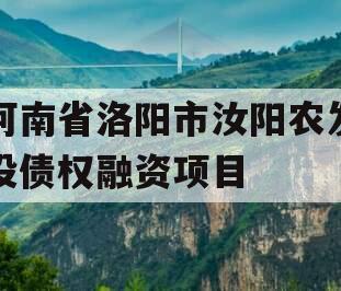 河南省洛阳市汝阳农发投债权融资项目