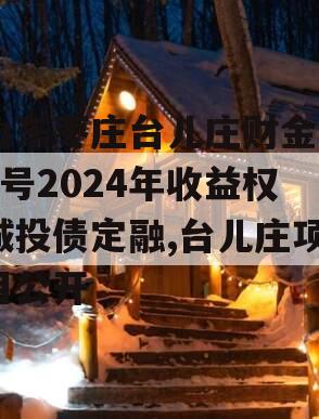 山东枣庄台儿庄财金D1号2024年收益权城投债定融,台儿庄项目公开