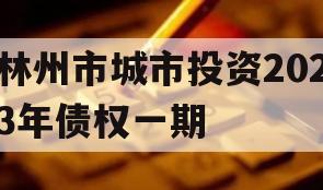 林州市城市投资2023年债权一期