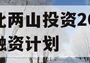 湖北两山投资2023年融资计划