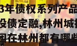 河南林州市城市投资2023年债权系列产品城投债定融,林州城投集团在林州都有哪些项目