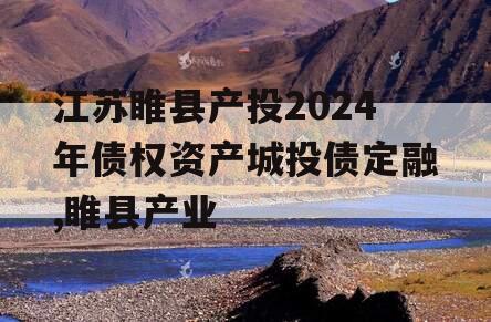 江苏睢县产投2024年债权资产城投债定融,睢县产业