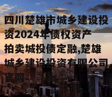 四川楚雄市城乡建设投资2024年债权资产拍卖城投债定融,楚雄城乡建设投资有限公司官网