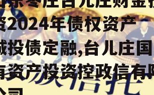 山东枣庄台儿庄财金投资2024年债权资产城投债定融,台儿庄国有资产投资控政信有限公司