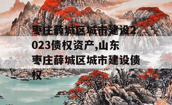 枣庄薛城区城市建设2023债权资产,山东枣庄薛城区城市建设债权