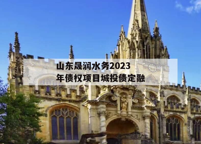 山东晟润水务2023年债权项目城投债定融