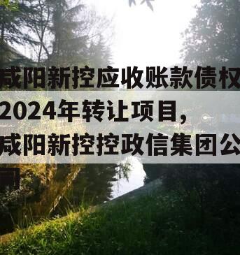 咸阳新控应收账款债权2024年转让项目,咸阳新控控政信集团公司