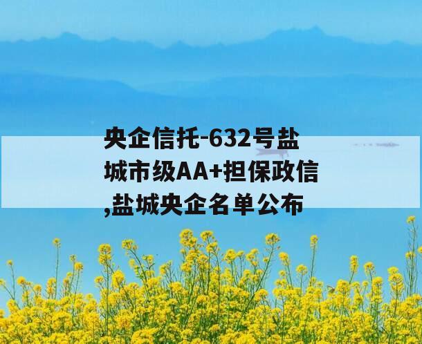 央企信托-632号盐城市级AA+担保政信,盐城央企名单公布