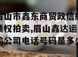 眉山市鑫东商贸政信般债权拍卖,眉山鑫达运输公司电话号码是多少