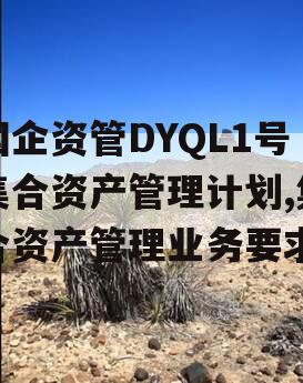 国企资管DYQL1号集合资产管理计划,集合资产管理业务要求