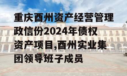 重庆酉州资产经营管理政信份2024年债权资产项目,酉州实业集团领导班子成员