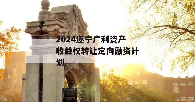 2024遂宁广利资产收益权转让定向融资计划