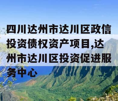 四川达州市达川区政信投资债权资产项目,达州市达川区投资促进服务中心