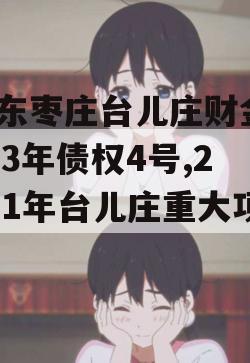 山东枣庄台儿庄财金2023年债权4号,2021年台儿庄重大项目