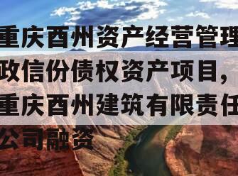 重庆酉州资产经营管理政信份债权资产项目,重庆酉州建筑有限责任公司融资