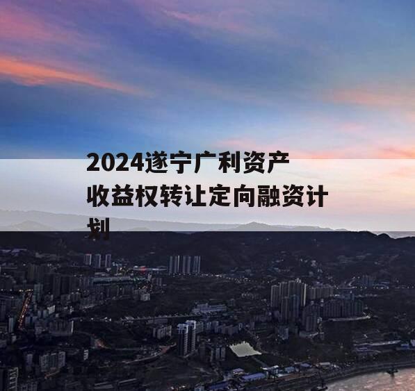 2024遂宁广利资产收益权转让定向融资计划