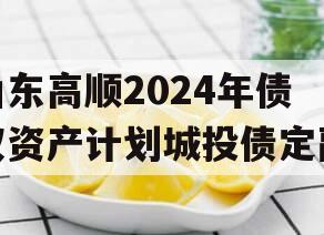 山东高顺2024年债权资产计划城投债定融