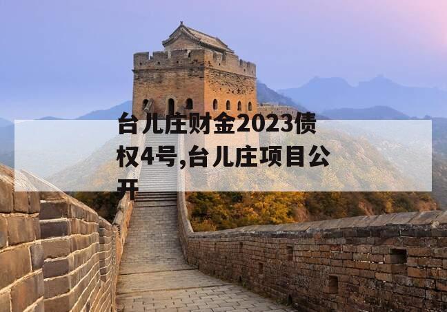 台儿庄财金2023债权4号,台儿庄项目公开