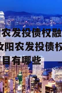 汝阳农发投债权融资项目,汝阳农发投债权融资项目有哪些