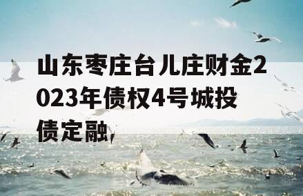 山东枣庄台儿庄财金2023年债权4号城投债定融