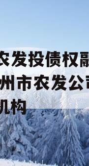 汝阳农发投债权融资项目,汝州市农发公司是什么机构