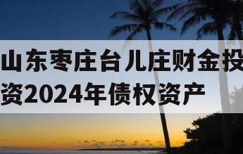 山东枣庄台儿庄财金投资2024年债权资产