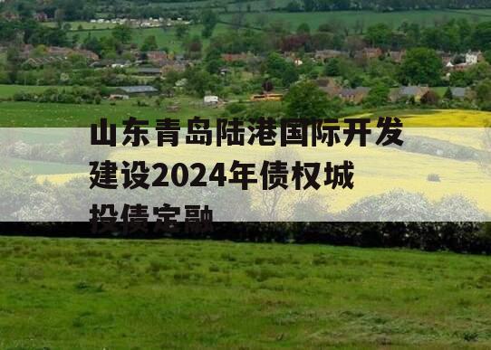 山东青岛陆港国际开发建设2024年债权城投债定融