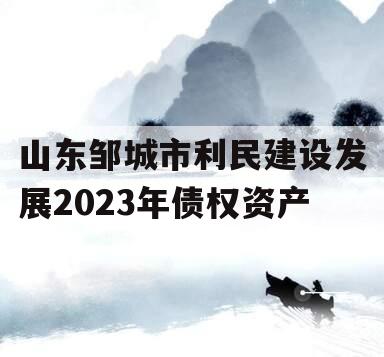 山东邹城市利民建设发展2023年债权资产