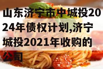 山东济宁市中城投2024年债权计划,济宁城投2021年收购的公司