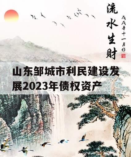 山东邹城市利民建设发展2023年债权资产