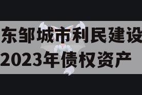 山东邹城市利民建设发展2023年债权资产