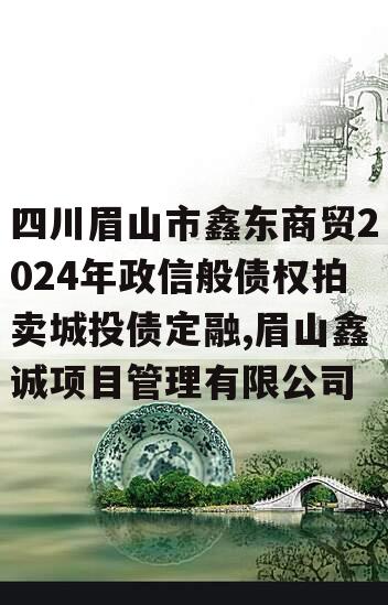 四川眉山市鑫东商贸2024年政信般债权拍卖城投债定融,眉山鑫诚项目管理有限公司