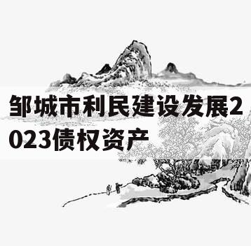 邹城市利民建设发展2023债权资产