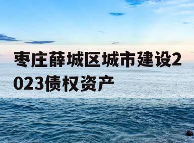 枣庄薛城区城市建设2023债权资产