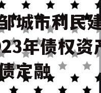 山东邹城市利民建设发展2023年债权资产城投债定融