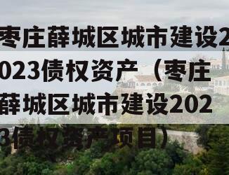 枣庄薛城区城市建设2023债权资产（枣庄薛城区城市建设2023债权资产项目）