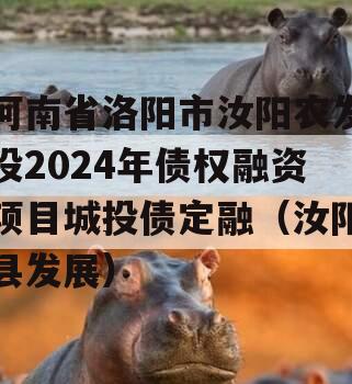 河南省洛阳市汝阳农发投2024年债权融资项目城投债定融（汝阳县发展）