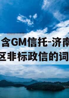 包含GM信托-济南SZ区非标政信的词条