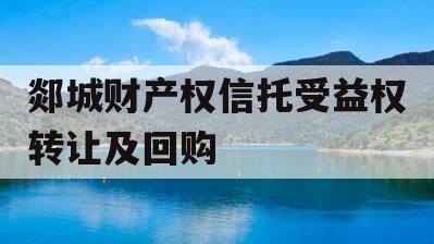 郯城财产权信托受益权转让及回购