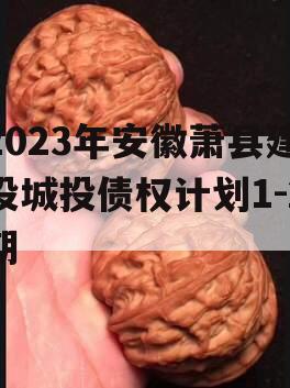 2023年安徽萧县建投城投债权计划1-2期