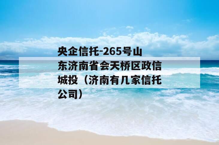 央企信托-265号山东济南省会天桥区政信城投（济南有几家信托公司）